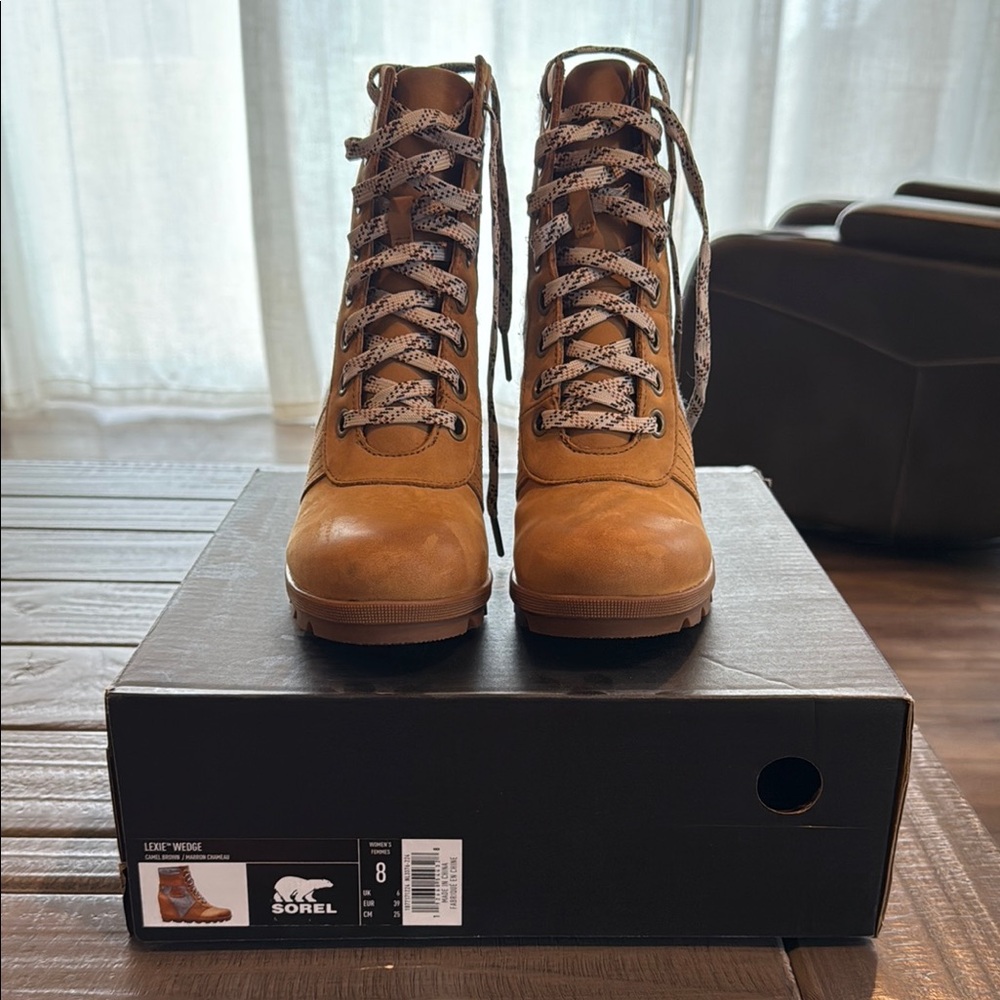 Sorel Tan Lace-Up Boots